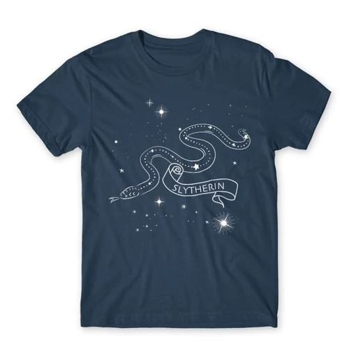 Denim Harry Potter férfi rövid ujjú póló - Slytherin Constellation