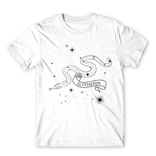 Fehér Harry Potter férfi rövid ujjú póló - Slytherin Constellation