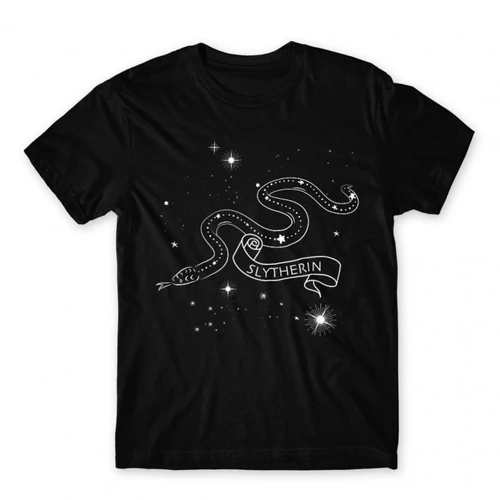 Fekete Harry Potter férfi rövid ujjú póló - Slytherin Constellation