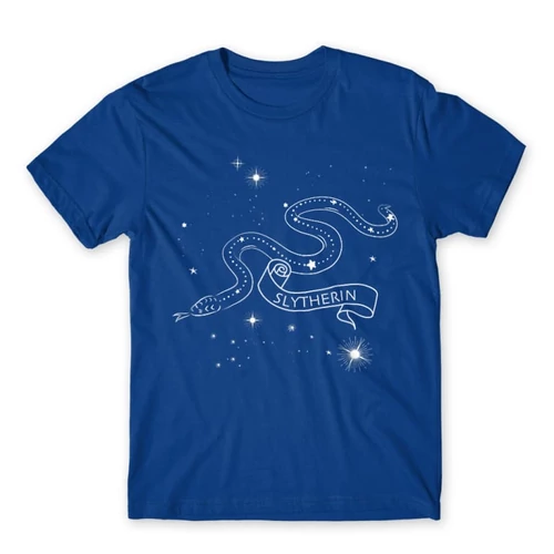 Királykék Harry Potter férfi rövid ujjú póló - Slytherin Constellation