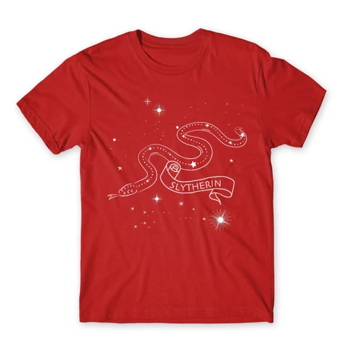 Piros Harry Potter férfi rövid ujjú póló - Slytherin Constellation