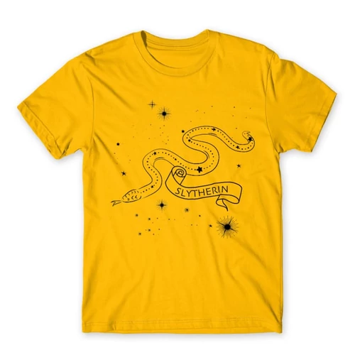 Sárga Harry Potter férfi rövid ujjú póló - Slytherin Constellation