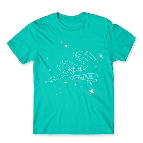 Türkiz Harry Potter férfi rövid ujjú póló - Slytherin Constellation