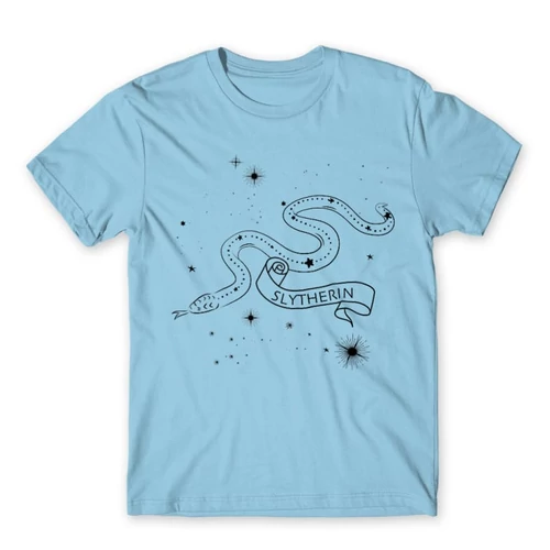 Világoskék Harry Potter férfi rövid ujjú póló - Slytherin Constellation