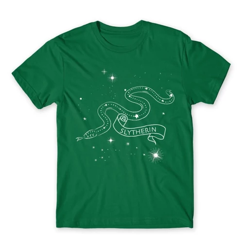 Zöld Harry Potter férfi rövid ujjú póló - Slytherin Constellation