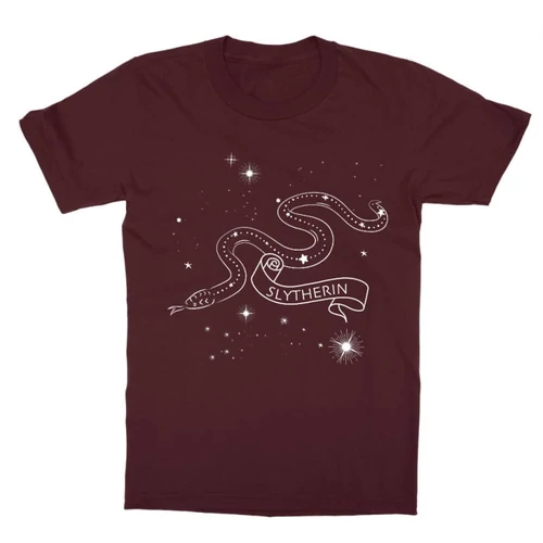 Bordó Harry Potter gyerek rövid ujjú póló - Slytherin Constellation