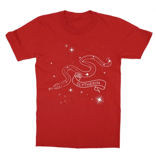Piros Harry Potter gyerek rövid ujjú póló - Slytherin Constellation