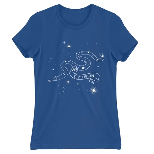 Királykék Harry Potter női rövid ujjú póló - Slytherin Constellation