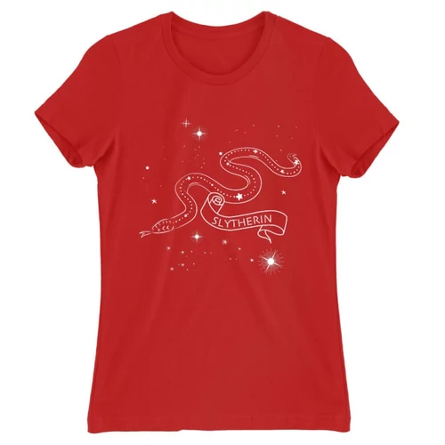 Piros Harry Potter női rövid ujjú póló - Slytherin Constellation