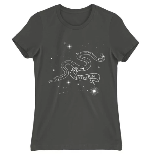 Sötétszürke Harry Potter női rövid ujjú póló - Slytherin Constellation