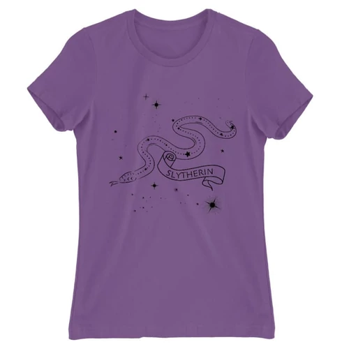 Világoslila Harry Potter női rövid ujjú póló - Slytherin Constellation