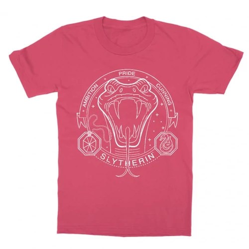 Pink Harry Potter gyerek rövid ujjú póló - Slytherin Lineart