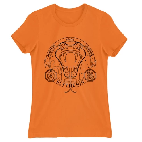 Narancs Harry Potter női rövid ujjú póló - Slytherin Lineart