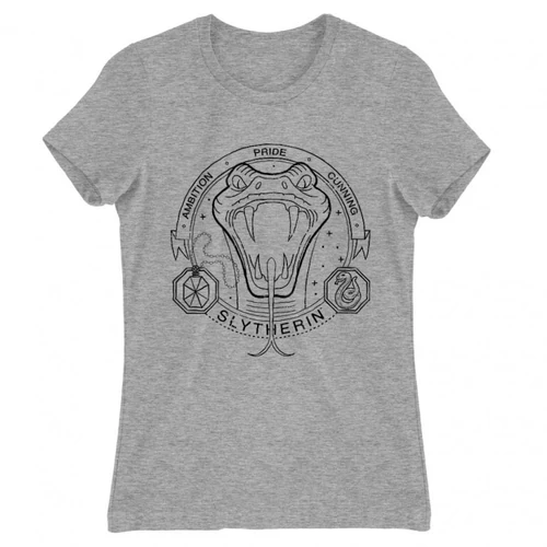 Sportszürke Harry Potter női rövid ujjú póló - Slytherin Lineart