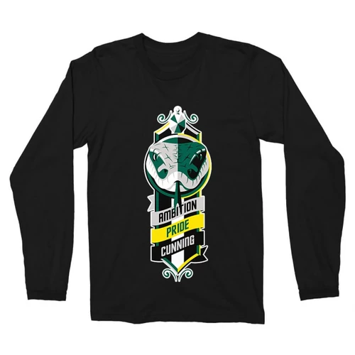 Fekete Harry Potter férfi hosszú ujjú póló - Slytherin Values