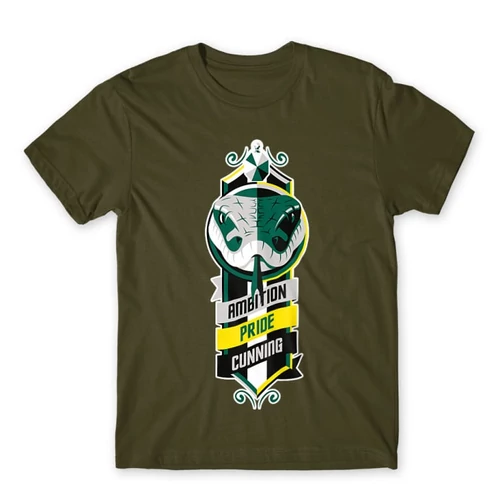 Khaki Harry Potter férfi rövid ujjú póló - Slytherin Values