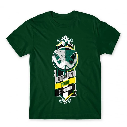 Sötétzöld Harry Potter férfi rövid ujjú póló - Slytherin Values