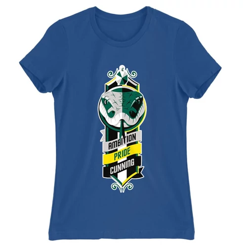 Királykék Harry Potter női rövid ujjú póló - Slytherin Values