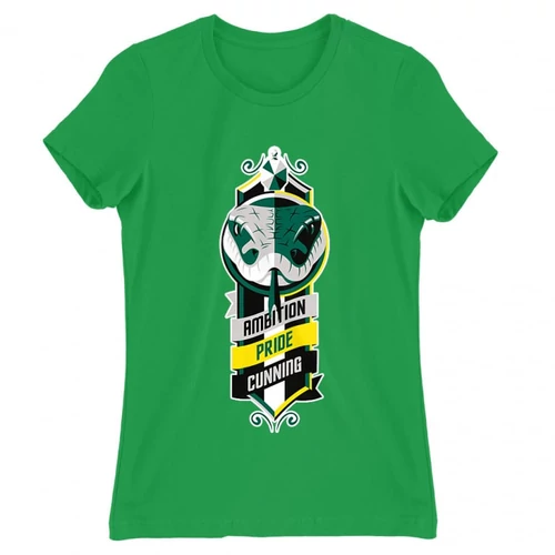 Zöld Harry Potter női rövid ujjú póló - Slytherin Values