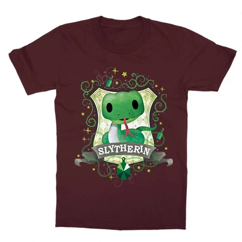 Bordó Harry Potter gyerek rövid ujjú póló - Slytherin Watercolor