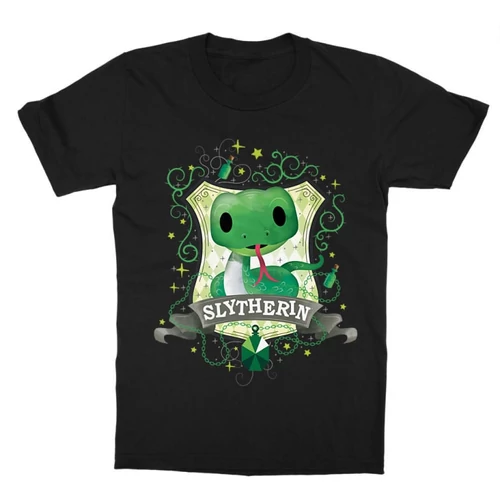 Fekete Harry Potter gyerek rövid ujjú póló - Slytherin Watercolor