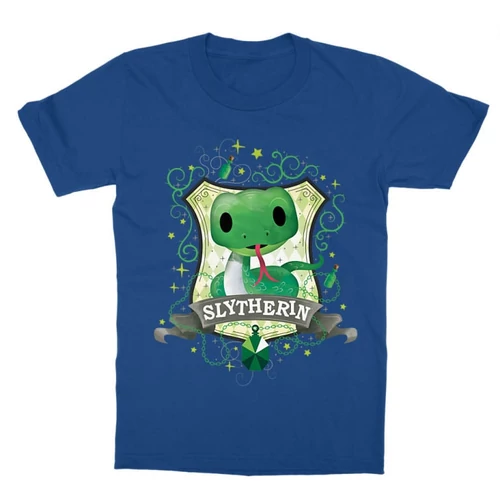 Királykék Harry Potter gyerek rövid ujjú póló - Slytherin Watercolor