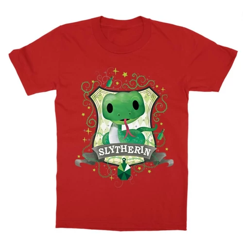 Piros Harry Potter gyerek rövid ujjú póló - Slytherin Watercolor