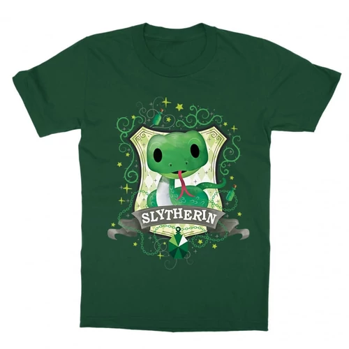 Sötétzöld Harry Potter gyerek rövid ujjú póló - Slytherin Watercolor