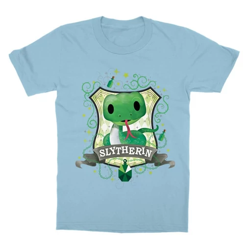 Világoskék Harry Potter gyerek rövid ujjú póló - Slytherin Watercolor