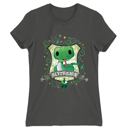 Sötétszürke Harry Potter női rövid ujjú póló - Slytherin Watercolor