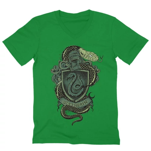 Zöld Harry Potter férfi V-nyakú póló - Slytherin