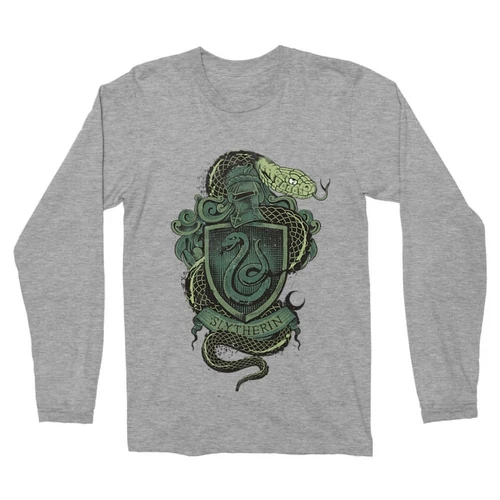Sportszürke Harry Potter férfi hosszú ujjú póló - Slytherin