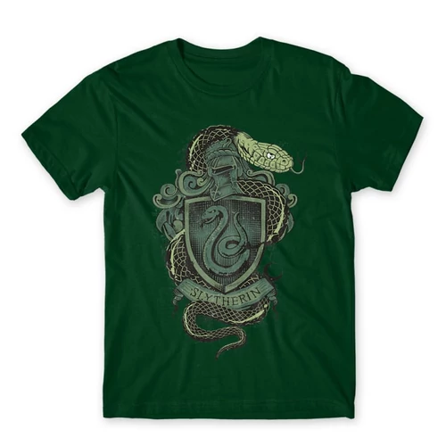 Sötétzöld Harry Potter férfi rövid ujjú póló - Slytherin