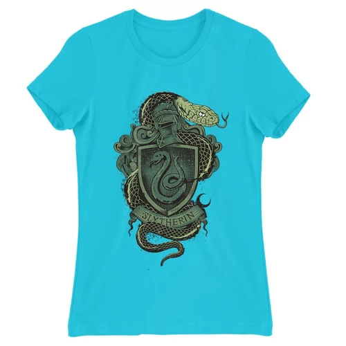 Atollkék Harry Potter női rövid ujjú póló - Slytherin