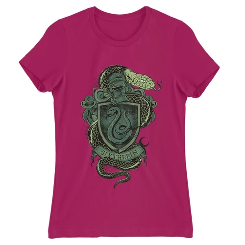 Pink Harry Potter női rövid ujjú póló - Slytherin