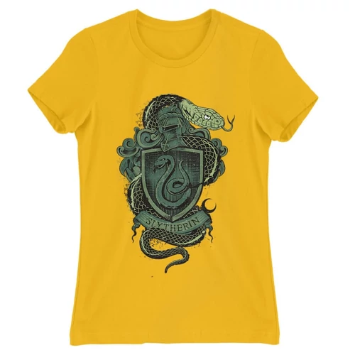 Sárga Harry Potter női rövid ujjú póló - Slytherin