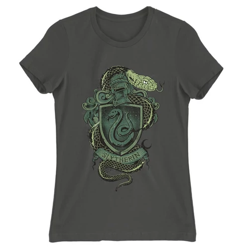 Sötétszürke Harry Potter női rövid ujjú póló - Slytherin