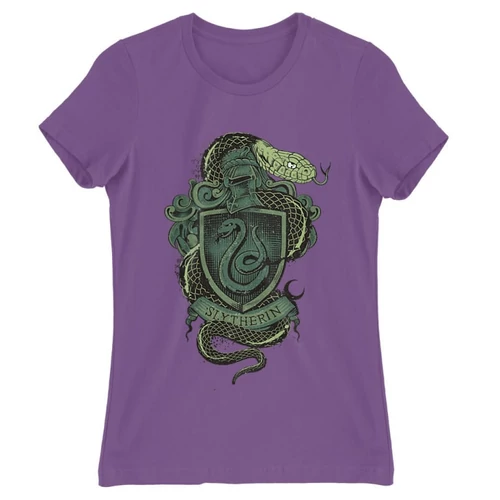 Világoslila Harry Potter női rövid ujjú póló - Slytherin
