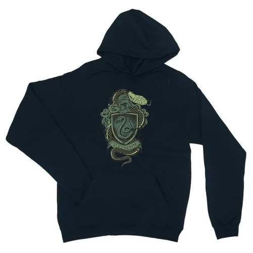 Sötétkék Harry Potter unisex kapucnis pulóver - Slytherin