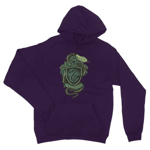Sötétlila Harry Potter unisex kapucnis pulóver - Slytherin