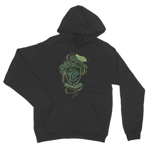 Sötétszükre Harry Potter unisex kapucnis pulóver - Slytherin