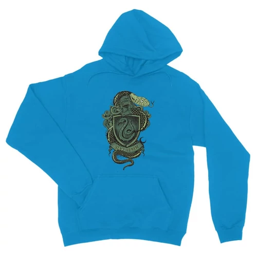 Zafírkék Harry Potter unisex kapucnis pulóver - Slytherin