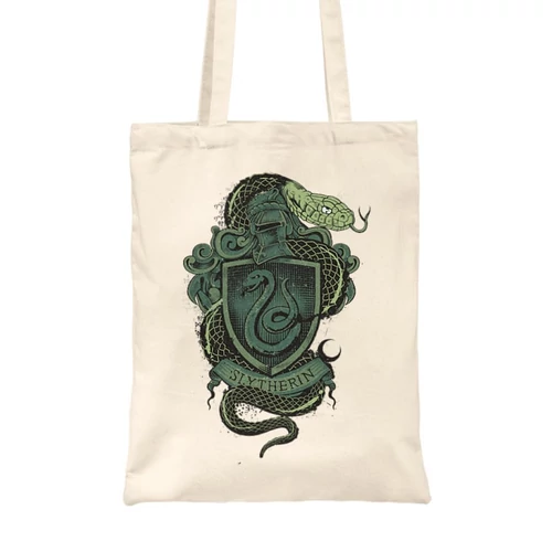 Homok Harry Potter vászontáska - bevásárlótáska - Slytherin