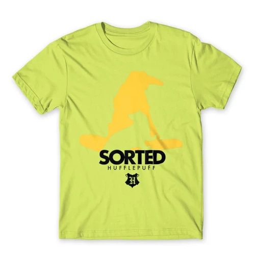 Almazöld Harry Potter férfi rövid ujjú póló - Sorted Hufflepuff