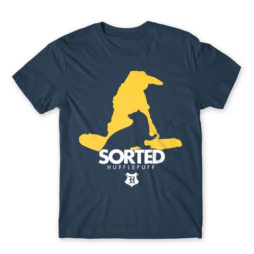 Denim Harry Potter férfi rövid ujjú póló - Sorted Hufflepuff