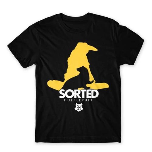 Fekete Harry Potter férfi rövid ujjú póló - Sorted Hufflepuff