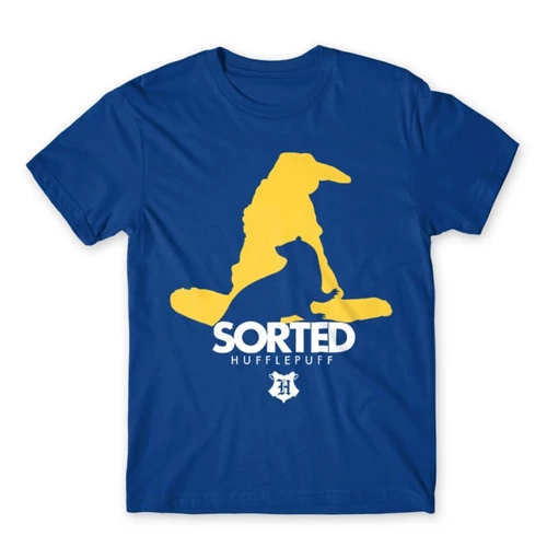 Királykék Harry Potter férfi rövid ujjú póló - Sorted Hufflepuffv