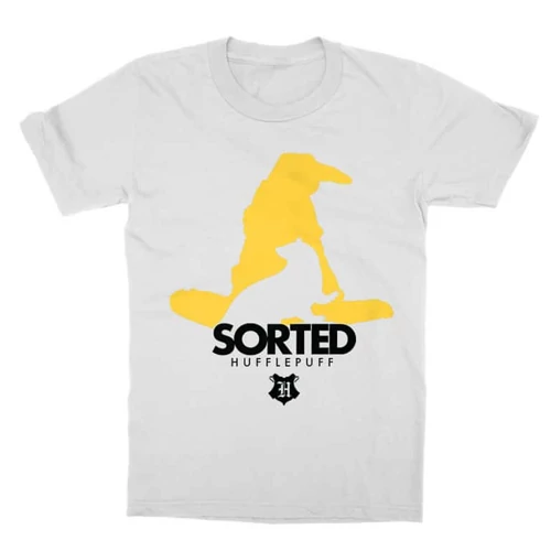 Fehér Harry Potter gyerek rövid ujjú póló - Sorted Hufflepuff