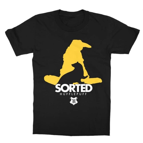 Fekete Harry Potter gyerek rövid ujjú póló - Sorted Hufflepuff