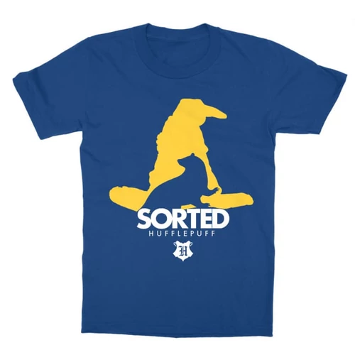 Királykék Harry Potter gyerek rövid ujjú póló - Sorted Hufflepuff